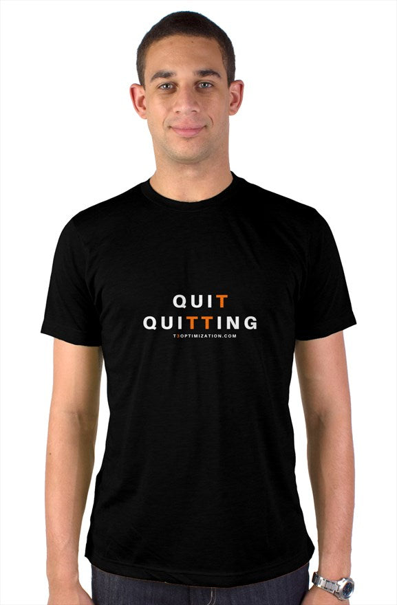 Quit Quitting tultex blend tee black
