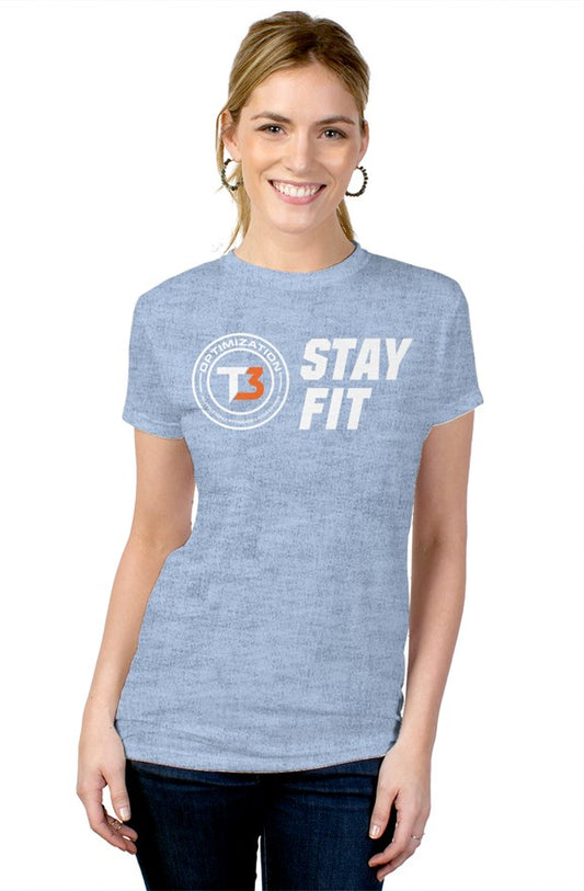 tultex ladies blend tee Stay Fit Heather Blue 